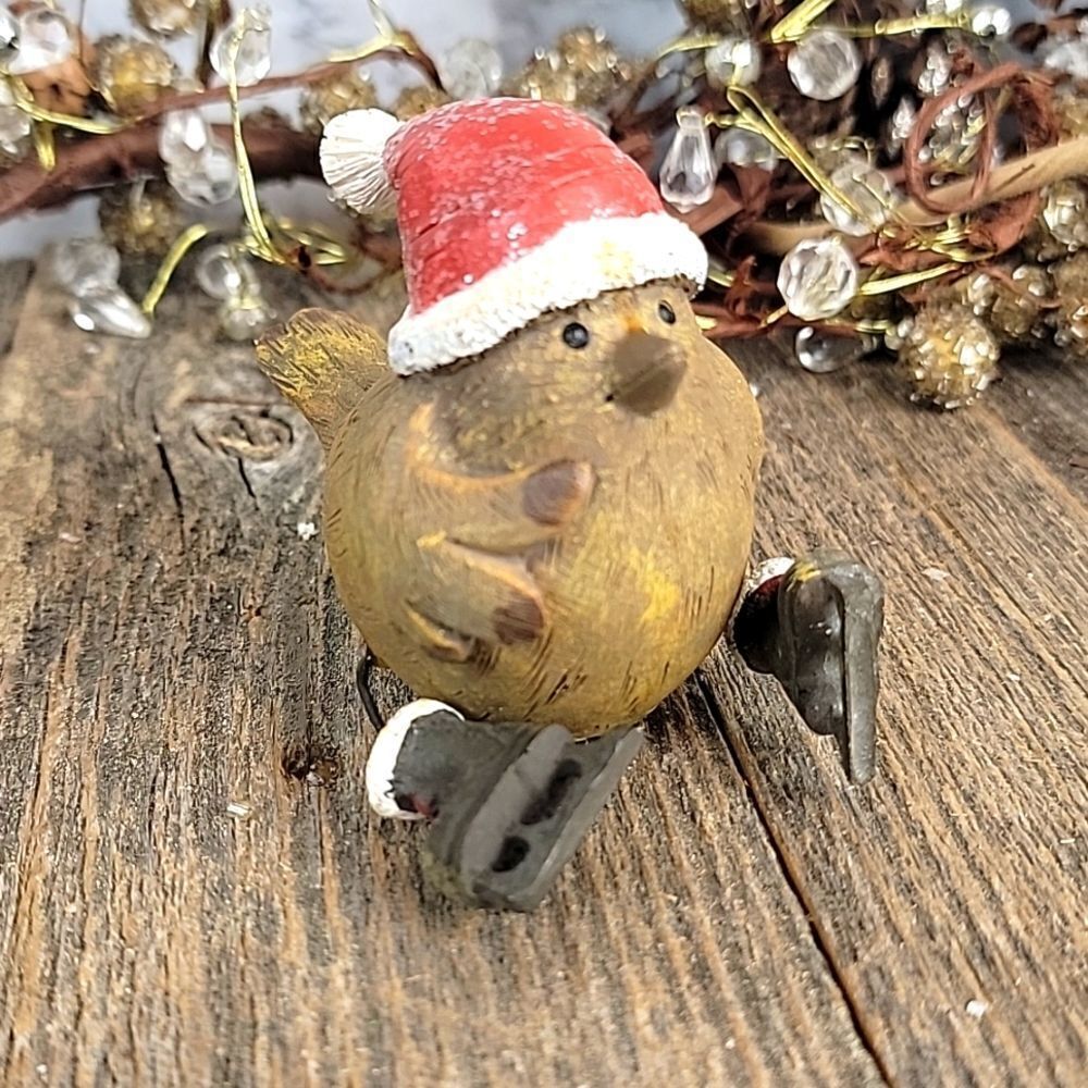 Bird with skates holiday decor